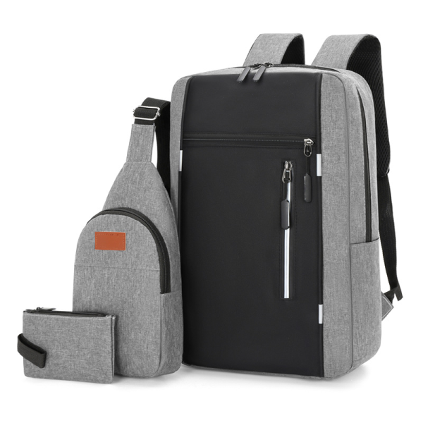 3 Pcs Bag Combo Pack - Backpack, Hand Bag, Shoulder Bag Business Laptop Backpack Set Bangladesh USB Charging Port Waterproof Travel Bag স্টাইলিশ ব্যাগ সেট (2)